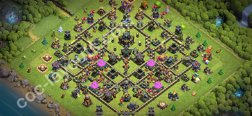 Die Anti 3 Sterne Base RH17 + Link, Hybrid 2025 - COC Rathaus 17 Kopieren Base - #62