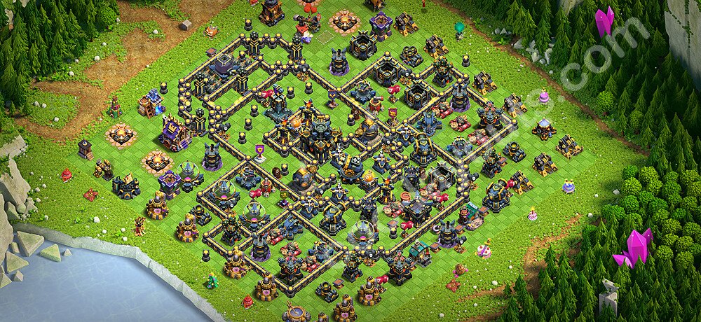 TH17 Trophy Base Plan with Link, Legend League, Hybrid, Copy Town Hall 17 Base Design 2026, #73