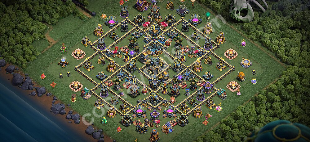 Municipio livello 17 Anti 3 Stelle Base + Link, Anti Air / Electro Dragon - Miglior Disposizione Villaggio per Difesa COC 2026 TH17 - #77