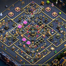 Ustawienie bazy do farma TH17 z linkiem, Anty 3 Gwiazdki, Hybrydowy - Ratusz poziom 17 - COC 2025, #10