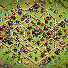 Base plan TH17 (design / layout) with Link, Anti 3 Stars, Hybrid for Farming 2025, #12