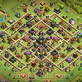 Diseño de aldea para farming Ayuntamiento 17 Copiar, Anti 3 Estrellas, Híbrido - COC TH17 Perfecta Distribucion 2025 + Enlace - #13