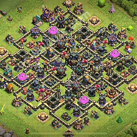 Ustawienie bazy do farma TH17 z linkiem, Hybrydowy - Ratusz poziom 17 - COC 2025, #14