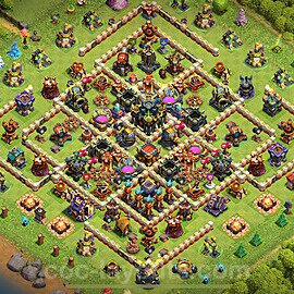 Diseño de aldea para farming Ayuntamiento 17 Copiar, Anti 3 Estrellas - COC TH17 Perfecta Distribucion 2025 + Enlace - #15