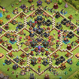 Base plan TH17 (design / layout) with Link, Anti 3 Stars for Farming 2025, #18