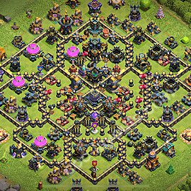 Municipio livello 17 Base + Link, Anti 3 stelle - Miglior Disposizione villaggio per Farming COC 2025 TH17 - #18