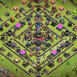 Municipio livello 17 Base + Link, Anti 2 stelle, Ibrido - Miglior Disposizione villaggio per Farming COC 2025 TH17 - #3