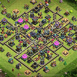 Ustawienie bazy do farma TH17 z linkiem, Hybrydowy - Ratusz poziom 17 - COC 2025, #32