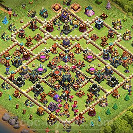 Diseño de aldea para farming Ayuntamiento 17 Copiar, Anti 3 Estrellas - COC TH17 Perfecta Distribucion 2025 + Enlace - #6