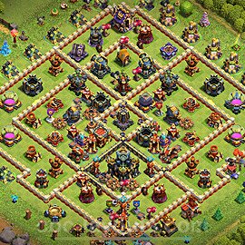 Diseño de aldea para farming Ayuntamiento 17 Copiar, Anti 3 Estrellas - COC TH17 Perfecta Distribucion 2025 + Enlace - #7