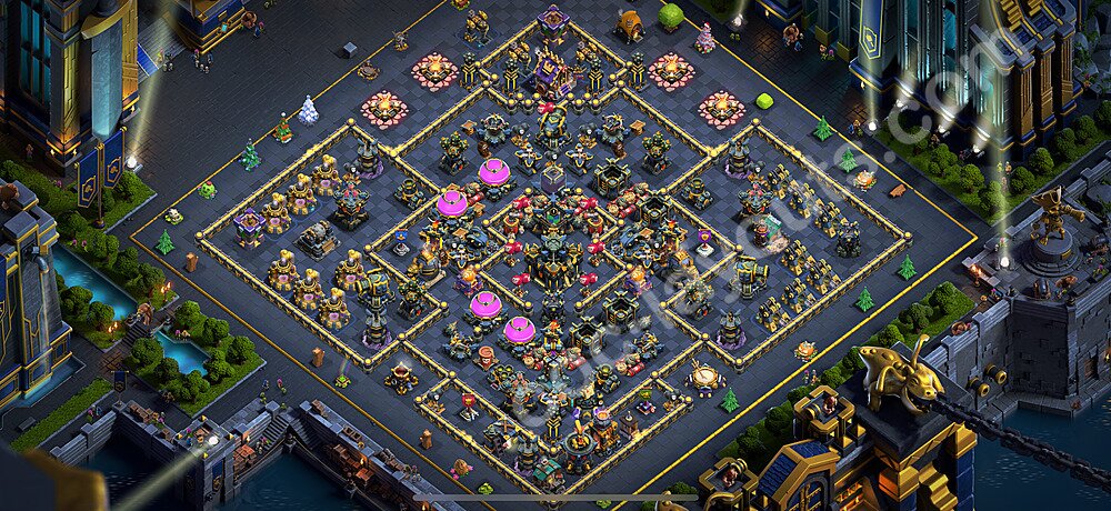 Ustawienie bazy do farma TH17 z linkiem, Anty 3 Gwiazdki, Hybrydowy - Ratusz poziom 17 - COC 2025, #10