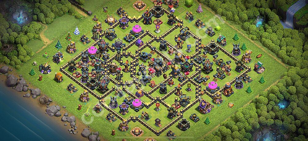 Diseño de aldea para farming Ayuntamiento 17 Copiar, Anti 3 Estrellas, Híbrido - COC TH17 Perfecta Distribucion 2025 + Enlace - #12