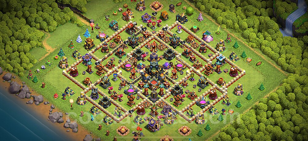 Base plan TH17 (design / layout) with Link, Anti 3 Stars, Hybrid for Farming 2024, #13