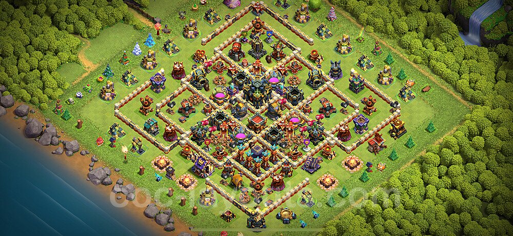 Base plan TH17 (design / layout) with Link, Anti 3 Stars for Farming 2024, #15