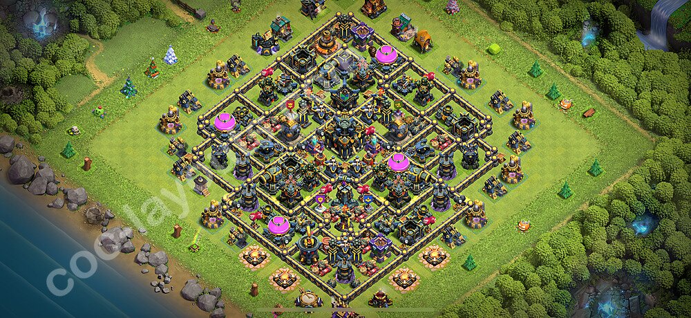 Ustawienie bazy do farma TH17 z linkiem - Ratusz poziom 17 - COC 2025, #19