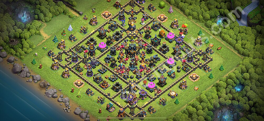 Farming Base Village HDV 17 + Lien (Link), Hybride 2025 - Hôtel de Ville 17 Base Copier - #24