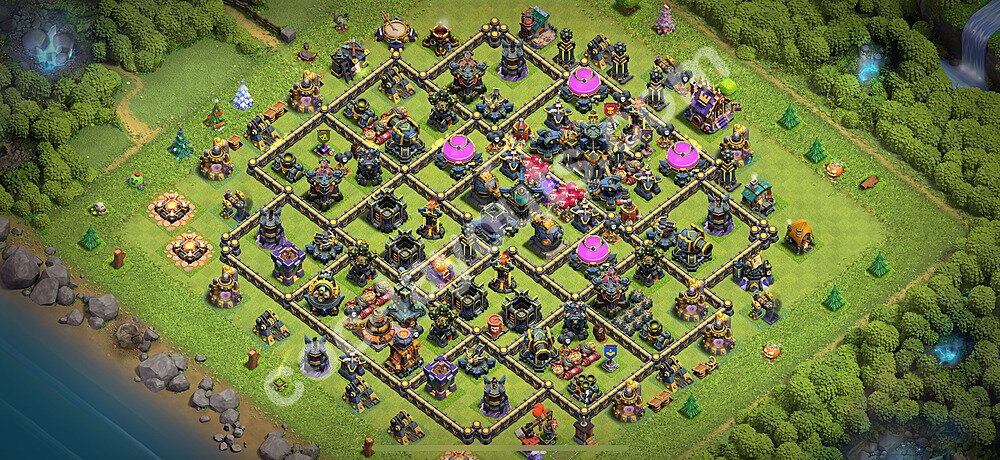 Base plan TH17 (design / layout) with Link, Anti 3 Stars for Farming 2025, #37