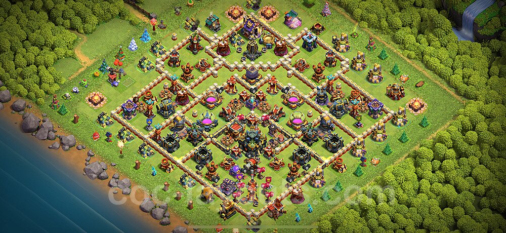 Base plan TH17 (design / layout) with Link, Anti 3 Stars for Farming 2024, #6