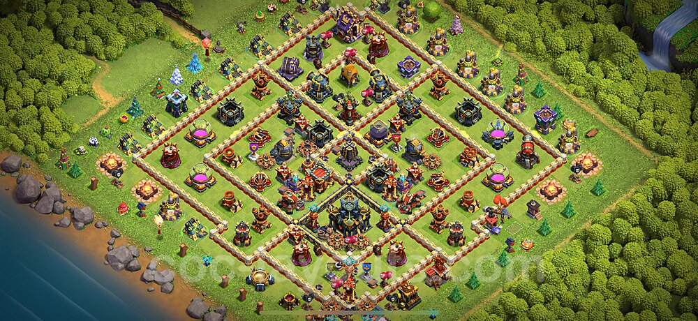 Base plan TH17 (design / layout) with Link, Anti 3 Stars for Farming 2024, #7