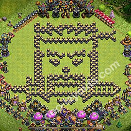 TH17 Funny Troll Base Plan with Link, Copy Town Hall 17 Art Design 2025, #18