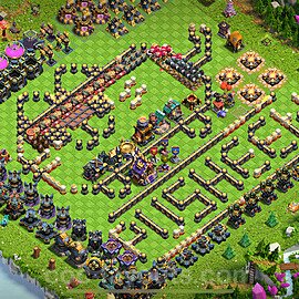 TH17 Funny Troll Base Plan with Link, Copy Town Hall 17 Art Design 2025, #20
