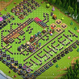 Troll Funny Diseño de aldea Ayuntamiento 17 Copiar - COC TH17 Perfecta Art Distribucion 2025 + Enlace - #20