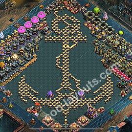 TH17 Funny Troll Base Plan with Link, Copy Town Hall 17 Art Design 2025, #24