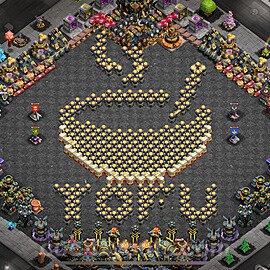 Ustawienie baza Troll Funny TH17 z linkiem - Ratusz poziom 17 - COC 2025 - #26