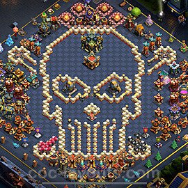 TH17 Funny Troll Base Plan with Link, Copy Town Hall 17 Art Design 2025, #3