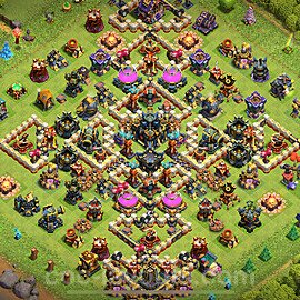 Troll Funny Diseño de aldea Ayuntamiento 17 Copiar - COC TH17 Perfecta Art Distribucion 2025 + Enlace - #5