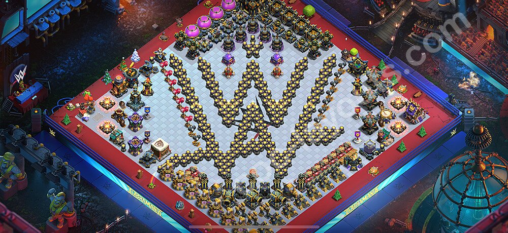 Troll Funny Diseño de aldea Ayuntamiento 17 Copiar - COC TH17 Perfecta Art Distribucion 2025 + Enlace - #15