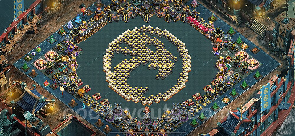 TH17 Funny Troll Base Plan with Link, Copy Town Hall 17 Art Design 2025, #19