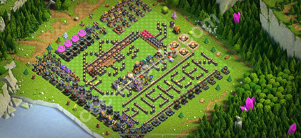 TH17 Funny Troll Base Plan with Link, Copy Town Hall 17 Art Design 2025, #20