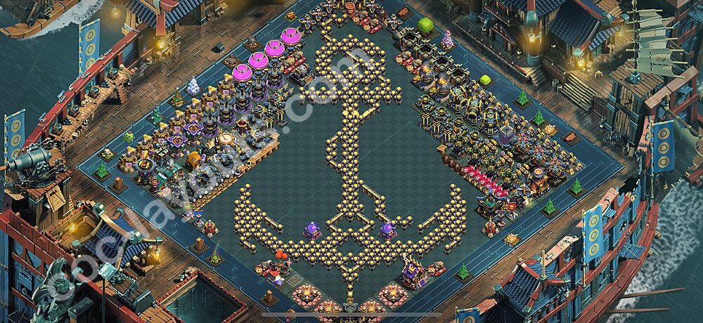 TH17 Funny Troll Base Plan with Link, Copy Town Hall 17 Art Design 2025, #24