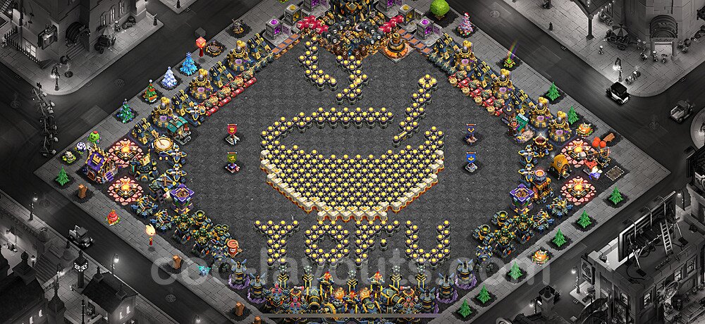 Ustawienie baza Troll Funny TH17 z linkiem - Ratusz poziom 17 - COC 2025 - #26