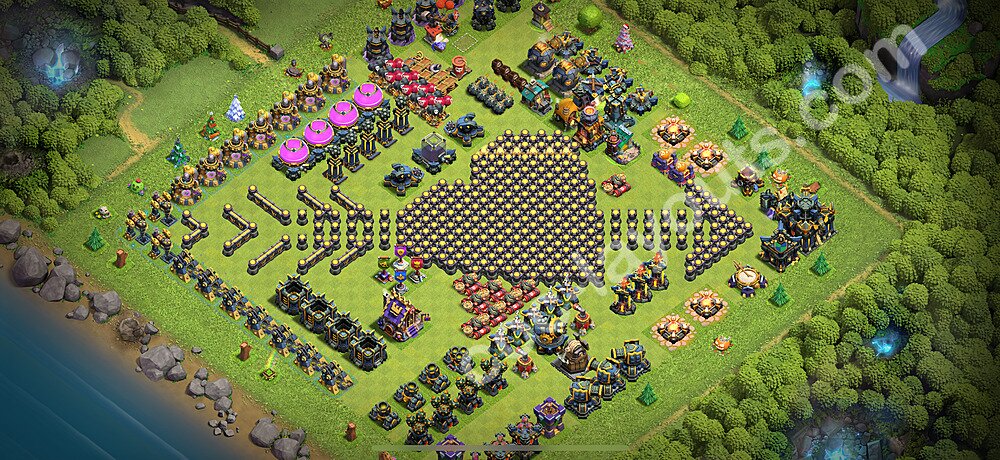 Die Troll Funny Base RH17 + Link 2025 - COC Rathaus Level 17 Art Base - #27