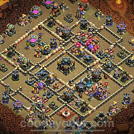 Municipio livello 17 Base di Guerra + Link - Anti 3 Stelle Disposizione Villaggio COC 2025 TH17 - #105