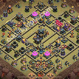 Diseño de aldea para Guerra Ayuntamiento 17 Copiar, Anti Todo, Híbrido - COC TH17 Perfecta Distribucion 2025 + Enlace - #123