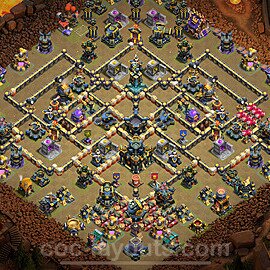 TH17 Anti 3 Stars CWL War Base Plan with Link, Copy Town Hall 17 Design 2025, #126