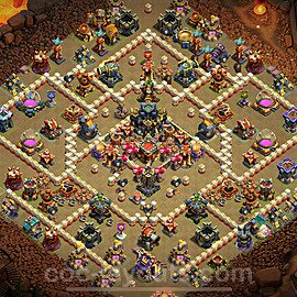 TH17 Anti 2 Stars CWL War Base Plan with Link, Copy Town Hall 17 Design 2024, #14