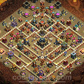 TH17 Anti 2 Stars CWL War Base Plan with Link, Copy Town Hall 17 Design 2025, #15