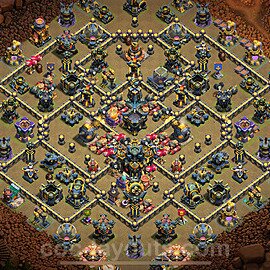 TH17 Anti 2 Stars CWL War Base Plan with Link, Anti Everything, Copy Town Hall 17 Design 2025, #152