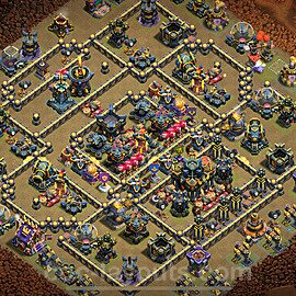 Municipio livello 17 Base di Guerra + Link - Anti 2 Stelle Disposizione Villaggio COC 2025 TH17 - #153