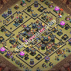 Diseño de aldea para Guerra Anti 2 Estrellas Ayuntamiento 17 Copiar - COC TH17 Perfecta Distribucion 2025 + Enlace - #153