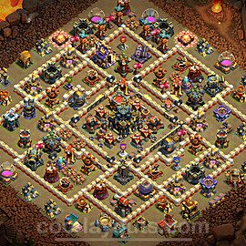 TH17 Anti 2 Stars CWL War Base Plan with Link, Copy Town Hall 17 Design 2024, #16