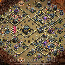 Top Anti 3 Etoiles Base de Guerre HDV 17 + Lien (Link) 2025 gdc - Hôtel de Ville 17 Base Copier - #167