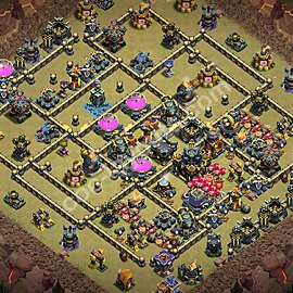 TH17 Anti 3 Stars CWL War Base Plan with Link, Copy Town Hall 17 Design 2026, #171