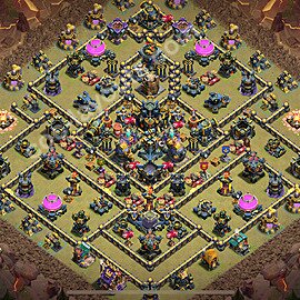 Ustawienie baza wojskowa TH17 z linkiem, Hybrydowy - Ratusz poziom 17 - COC 2025 - #175