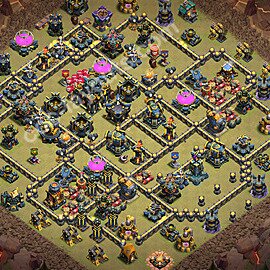 Diseño de aldea para Guerra Ayuntamiento 17 Copiar, Anti 3 Estrellas - COC TH17 Perfecta Distribucion 2026 + Enlace - #176