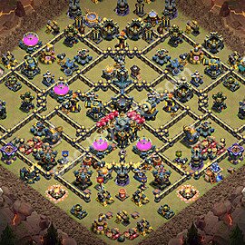 Diseño de aldea para Guerra Anti 2 Estrellas Ayuntamiento 17 Copiar, Anti Todo - COC TH17 Perfecta Distribucion 2026 + Enlace - #180